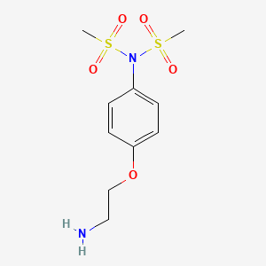 molecular formula C10H16N2O5S2 B13308263 N-[4-(2-Aminoethoxy)phenyl]-N-methanesulfonylmethanesulfonamide 