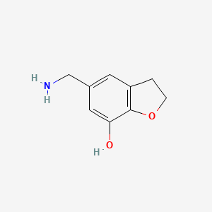 molecular formula C9H11NO2 B13308303 5-(Aminomethyl)-2,3-dihydro-1-benzofuran-7-OL 