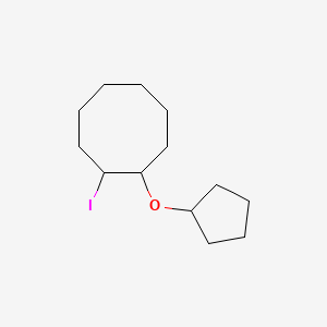 molecular formula C13H23IO B13308319 1-(Cyclopentyloxy)-2-iodocyclooctane 