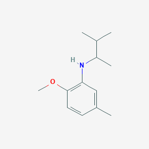 molecular formula C13H21NO B13308326 2-methoxy-5-methyl-N-(3-methylbutan-2-yl)aniline 