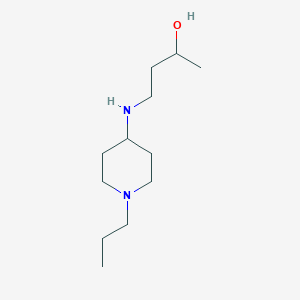 molecular formula C12H26N2O B13308354 4-[(1-Propylpiperidin-4-yl)amino]butan-2-ol 