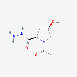 molecular formula C8H15N3O3 B13308355 (2R,4S)-1-Acetyl-4-methoxypyrrolidine-2-carbohydrazide CAS No. 1807938-94-8