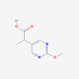 molecular formula C8H10N2O3 B13308375 2-(2-Methoxypyrimidin-5-yl)propanoic acid 