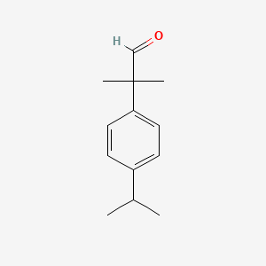 molecular formula C13H18O B13308384 2-Methyl-2-[4-(propan-2-yl)phenyl]propanal 