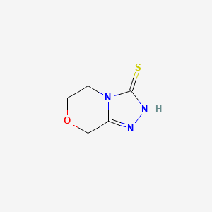 molecular formula C5H7N3OS B13308402 2H,3H,5H,6H,8H-[1,2,4]triazolo[3,4-c]morpholine-3-thione 