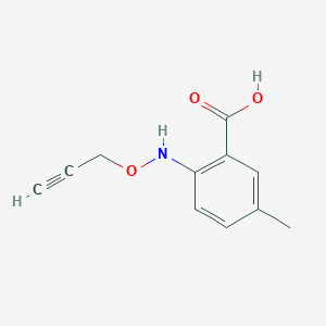 molecular formula C11H11NO3 B13308406 5-Methyl-2-[(prop-2-yn-1-yloxy)amino]benzoic acid 