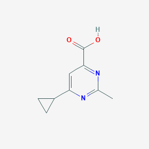 molecular formula C9H10N2O2 B13308457 6-Cyclopropyl-2-methylpyrimidine-4-carboxylic acid 