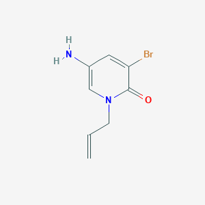 molecular formula C8H9BrN2O B13308458 5-Amino-3-bromo-1-(prop-2-EN-1-YL)-1,2-dihydropyridin-2-one 