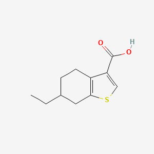 molecular formula C11H14O2S B13308472 6-Ethyl-4,5,6,7-tetrahydro-1-benzothiophene-3-carboxylic acid 