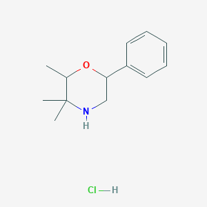 molecular formula C13H20ClNO B13308476 2,3,3-Trimethyl-6-phenylmorpholine hcl 