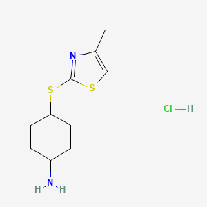 4-[(4-Methyl-1,3-thiazol-2-yl)sulfanyl]cyclohexan-1-amine hydrochloride