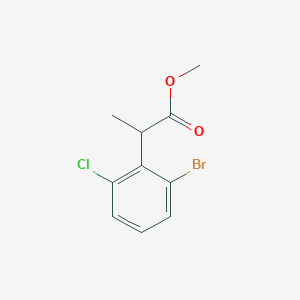 molecular formula C10H10BrClO2 B13308538 Methyl 2-(2-bromo-6-chlorophenyl)propanoate 