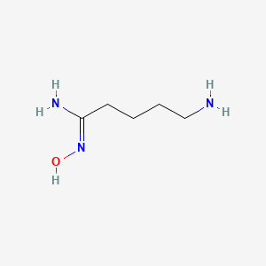 molecular formula C5H13N3O B13308548 5-amino-N'-hydroxypentanimidamide 