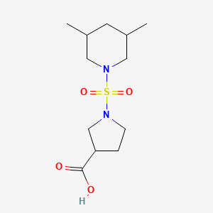 molecular formula C12H22N2O4S B13308550 1-[(3,5-Dimethylpiperidin-1-YL)sulfonyl]pyrrolidine-3-carboxylic acid 