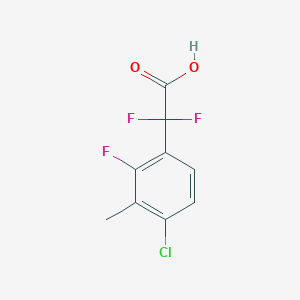 molecular formula C9H6ClF3O2 B13308617 2-(4-Chloro-2-fluoro-3-methylphenyl)-2,2-difluoroacetic acid 