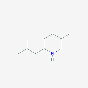 molecular formula C10H21N B13308661 5-Methyl-2-(2-methylpropyl)piperidine 