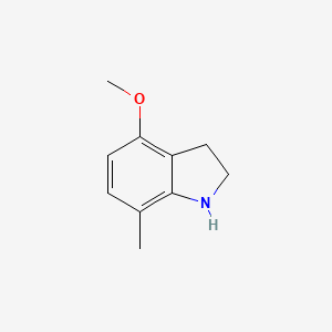 molecular formula C10H13NO B13308669 4-Methoxy-7-methyl-2,3-dihydro-1H-indole 