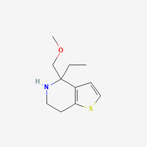 molecular formula C11H17NOS B13308689 4-Ethyl-4-(methoxymethyl)-4H,5H,6H,7H-thieno[3,2-c]pyridine 