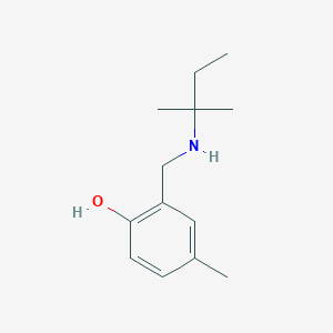 molecular formula C13H21NO B13308693 4-Methyl-2-{[(2-methylbutan-2-yl)amino]methyl}phenol 