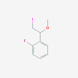 molecular formula C9H10FIO B13308770 1-Fluoro-2-(2-iodo-1-methoxyethyl)benzene 