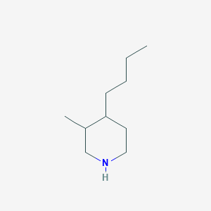 molecular formula C10H21N B13308792 4-Butyl-3-methylpiperidine 