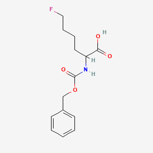 molecular formula C14H18FNO4 B13308799 2-{[(Benzyloxy)carbonyl]amino}-6-fluorohexanoic acid 