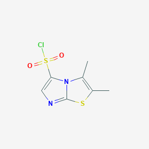 molecular formula C7H7ClN2O2S2 B13308809 2,3-Dimethylimidazo[2,1-B][1,3]thiazole-5-sulfonyl chloride 