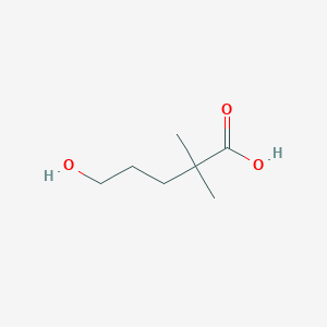 molecular formula C7H14O3 B13308826 5-Hydroxy-2,2-dimethylpentanoic acid 