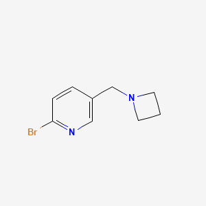 molecular formula C9H11BrN2 B13308837 5-[(Azetidin-1-yl)methyl]-2-bromopyridine 