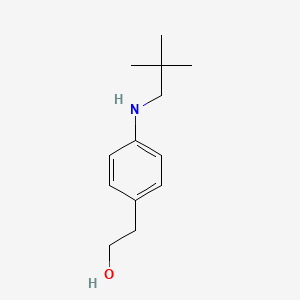 molecular formula C13H21NO B13308919 2-{4-[(2,2-Dimethylpropyl)amino]phenyl}ethan-1-ol 