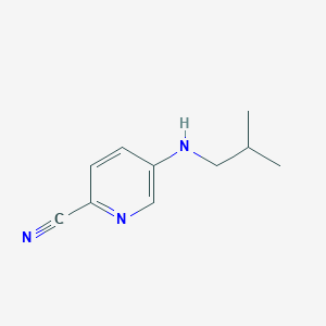 molecular formula C10H13N3 B13308981 5-[(2-Methylpropyl)amino]pyridine-2-carbonitrile 