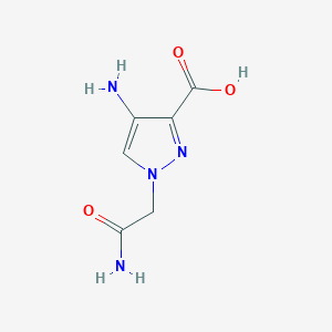 molecular formula C6H8N4O3 B13309000 4-Amino-1-(carbamoylmethyl)-1H-pyrazole-3-carboxylic acid 