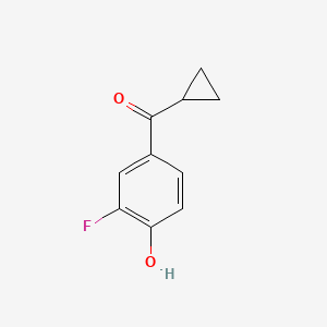 molecular formula C10H9FO2 B13309007 4-Cyclopropanecarbonyl-2-fluorophenol 