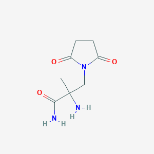 molecular formula C8H13N3O3 B13309010 2-Amino-3-(2,5-dioxopyrrolidin-1-yl)-2-methylpropanamide 