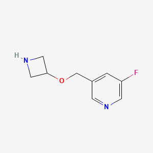 molecular formula C9H11FN2O B13309026 3-[(Azetidin-3-yloxy)methyl]-5-fluoropyridine 