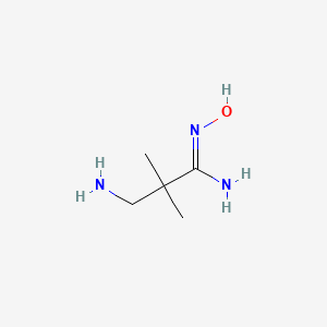 molecular formula C5H13N3O B13309035 3-amino-N-hydroxy-2,2-dimethylpropanimidamide 