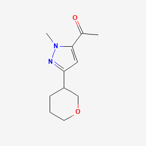 1-[1-Methyl-3-(oxan-3-yl)-1H-pyrazol-5-yl]ethan-1-one