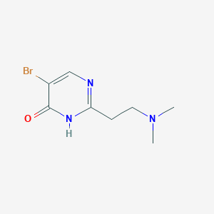 molecular formula C8H12BrN3O B13309057 5-Bromo-2-[2-(dimethylamino)ethyl]-3,4-dihydropyrimidin-4-one 