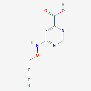 molecular formula C8H7N3O3 B13309063 6-[(Prop-2-yn-1-yloxy)amino]pyrimidine-4-carboxylic acid 