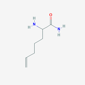 molecular formula C7H14N2O B13309107 2-Aminohept-6-enamide 