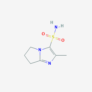 molecular formula C7H11N3O2S B13309118 2-Methyl-5H,6H,7H-pyrrolo[1,2-a]imidazole-3-sulfonamide 