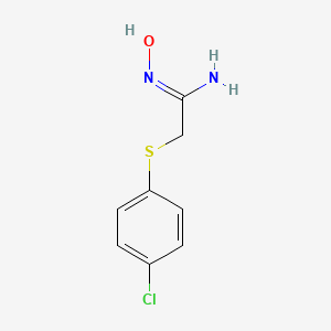 molecular formula C8H9ClN2OS B13309124 2-[(4-chlorophenyl)sulfanyl]-N'-hydroxyethanimidamide 