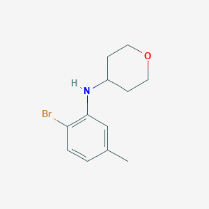 molecular formula C12H16BrNO B13309134 N-(2-Bromo-5-methylphenyl)oxan-4-amine 