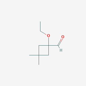 1-Ethoxy-3,3-dimethylcyclobutane-1-carbaldehyde