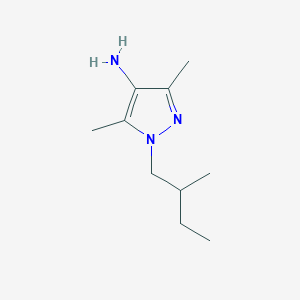 molecular formula C10H19N3 B13309159 3,5-dimethyl-1-(2-methylbutyl)-1H-pyrazol-4-amine 