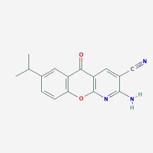 molecular formula C16H13N3O2 B1330917 2-Amino-7-isopropyl-5-oxo-5H-[1]benzopyrano[2,3-b]pyridine-3-carbonitrile CAS No. 68302-12-5