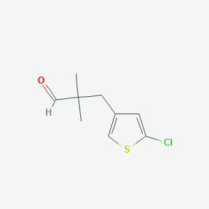 molecular formula C9H11ClOS B13309219 3-(5-Chlorothiophen-3-yl)-2,2-dimethylpropanal 