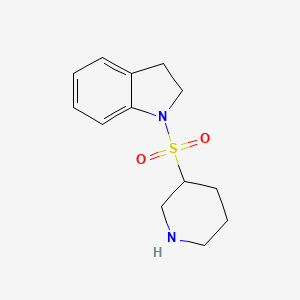 molecular formula C13H18N2O2S B13309221 1-(Piperidine-3-sulfonyl)-2,3-dihydro-1H-indole 