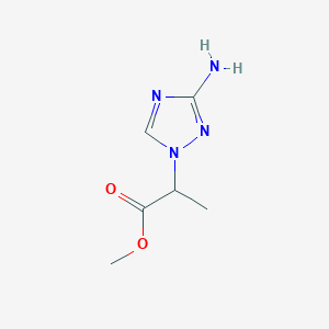 molecular formula C6H10N4O2 B13309256 methyl 2-(3-amino-1H-1,2,4-triazol-1-yl)propanoate 