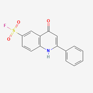 molecular formula C15H10FNO3S B1330926 4-Hydroxy-2-phenyl-6-quinolinesulfonyl fluoride CAS No. 31241-71-1